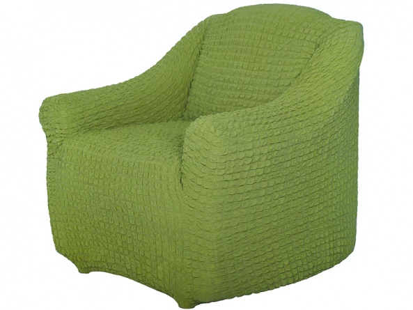 Чехол на кресло без оборки Venera, цвет оливковый фото 5