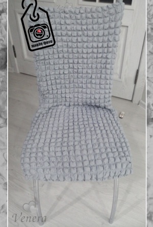 Чехлы на стулья без оборки Venera, цвет серый, комплект 4 штуки фото 11