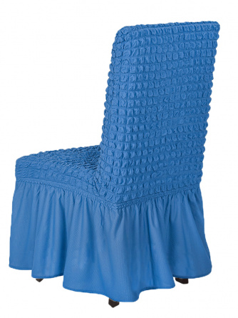 Чехол на стул с оборкой Venera, цвет синий, 1 предмет фото 5
