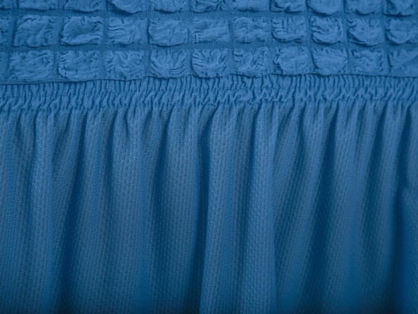 Чехлы на стулья с оборкой Venera, цвет синий, комплект 6 штук фото 3