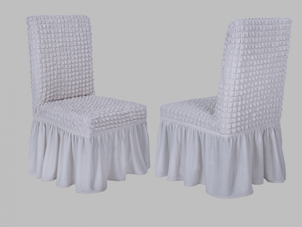 Чехол на стул с оборкой Venera, цвет белый, 1 предмет фото 5