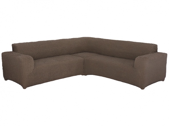 Чехол на угловой диван без оборки Concordia, цвет коричневый фото 5
