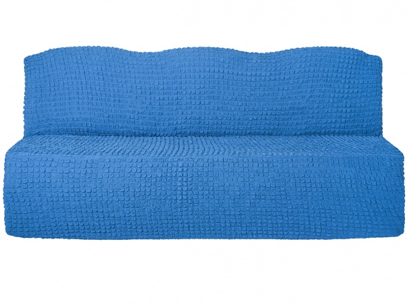 Чехол на трехместный диван без подлокотников и оборки Venera, цвет синий фото 3