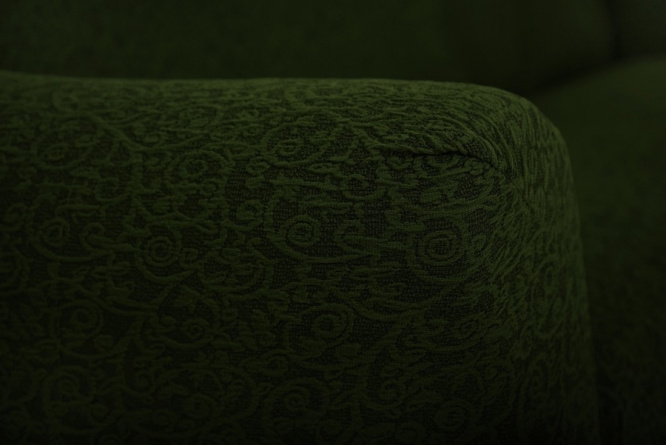 Чехол на угловой диван с оборкой Venera "Жаккард", цвет зеленый фото 2