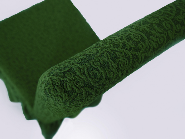 Чехол на стул с оборкой Venera "Жаккард", цвет зеленый, 2 штуки фото 4