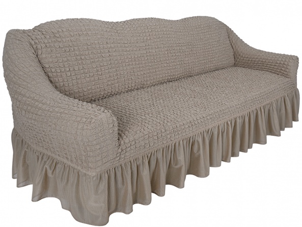 Чехол на трехместный диван с оборкой Concordia, цвет бежевый фото 5