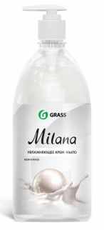 Жидкое крем-мыло Grass "Milana", Жемчужное с дозатором 1 л. фото 1