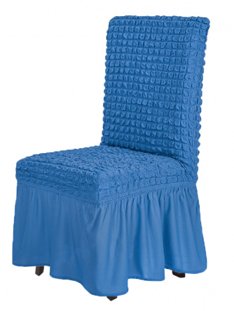 Чехол на стул с оборкой Venera, цвет синий, 1 предмет фото 1