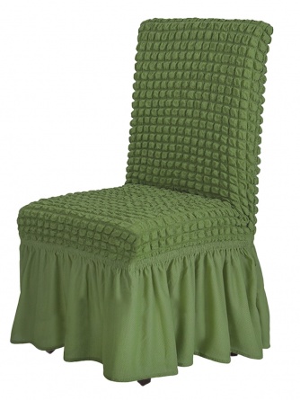 Чехлы на стулья с оборкой Venera, цвет оливковый, комплект 6 штук фото 3