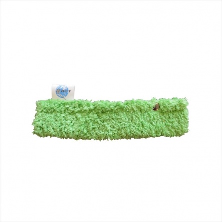 Шубка-щетка для мытья окон, 25 см, микрофибра, липучка, зеленая фото 1