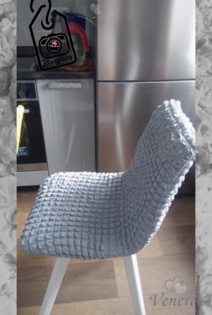 Чехол на стул без оборки Venera, цвет серый, 1 предмет фото 8