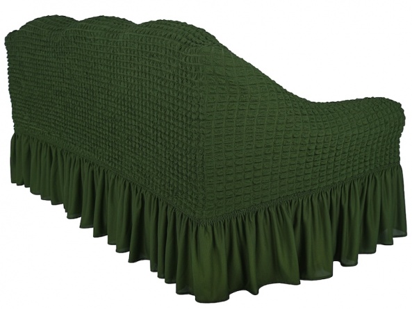 Комплект чехлов на трехместный диван и два кресла с оборкой Concordia, цвет зеленый фото 2
