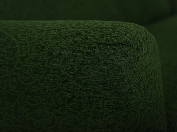 Чехол на трёхместный диван с оборкой Venera "Жаккард", цвет зелёный фото 5