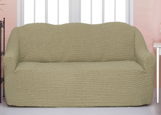 Чехол на трехместный диван без оборки Concordia, цвет светло-бежевый фото 1