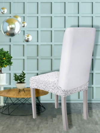 Чехол на сиденье стула Venera "Жаккард", цвет белый, 1 предмет фото 2