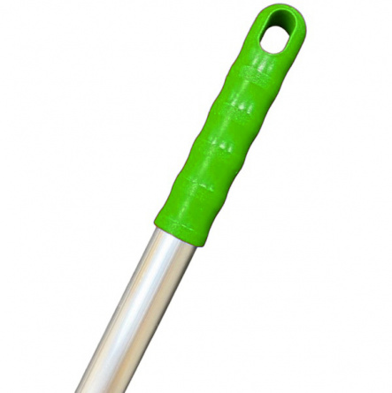 Ручка для держателя мопов без резьбы, 140 см, d=22 мм, алюминий, зелёный, кольцо фото 2