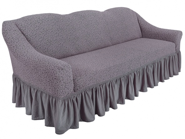 Комплект чехлов на трехместный диван и кресла Venera "Жаккард", цвет серо-бежевый, 3 предмета фото 3