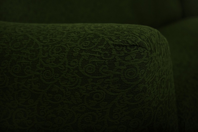 Чехол на угловой диван с оборкой Venera "Жаккард", цвет зеленый фото 4