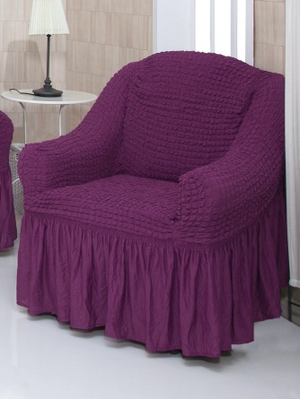 Чехол на кресло с оборкой Venera, цвет фиолетовый фото 3