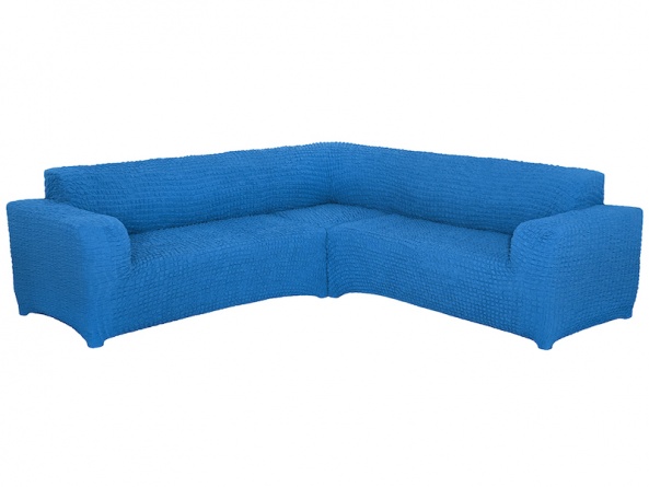 Чехол на угловой диван без оборки Concordia, цвет синий фото 2