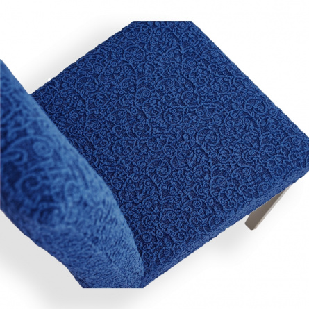 Чехол на стул без оборки Venera "Жаккард", цвет синий, 2 штуки фото 4
