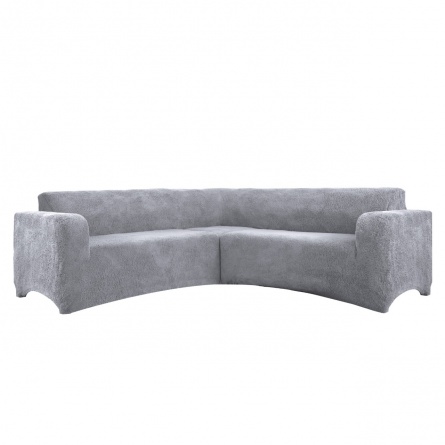 Чехол на угловой диван плюшевый Venera, цвет серый фото 1