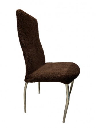 Чехлы на стулья плюшевые Venera, цвет тёмно-коричневый, комплект 6 штук фото 5