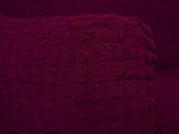 Чехол на угловой диван без оборки Concordia, цвет бордовый фото 4