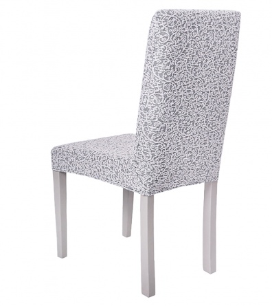 Чехол на стул без оборки Venera "Жаккард", цвет светло-серый, 1 предмет фото 11