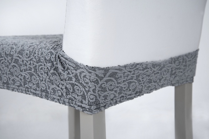 Чехол на сиденье стула Venera "Жаккард", цвет серый, 1 предмет фото 3