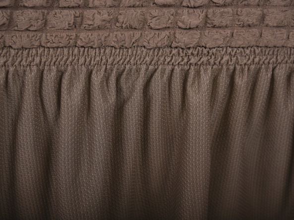 Чехол на угловой диван с оборкой Concordia, цвет коричневый фото 9