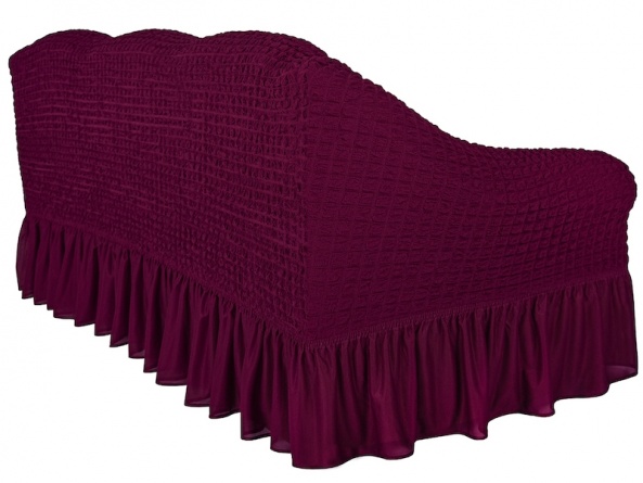Комплект чехлов на трехместный диван и два кресла с оборкой Concordia, цвет бордовый фото 4