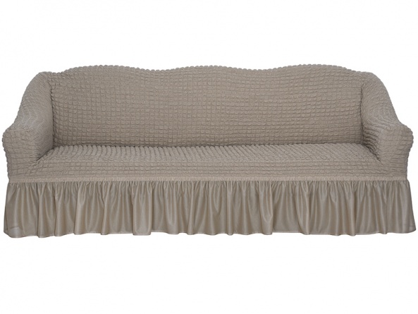 Чехол на трехместный диван с оборкой Concordia, цвет бежевый фото 9