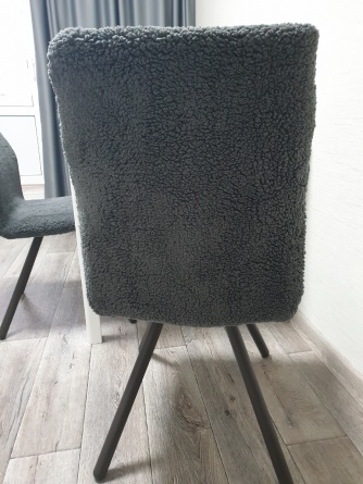Чехлы на стулья плюшевые Venera, цвет темно-серый, комплект 6 штук фото 4