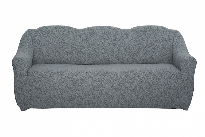 Чехол на трёхместный диван без оборки Venera "Жаккард", цвет серый фото 1