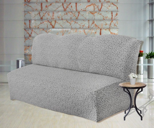 Чехол на трехместный диван без подлокотников Venera, жаккард, цвет светло-серый фото 1