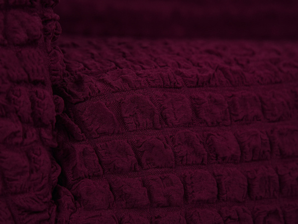Чехол на угловой диван с оттоманкой CONCORDIA, выступ справа, цвет бордовый фото 6