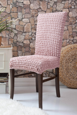 Чехол на стул без оборки Venera, цвет розовый, 1 предмет фото 1