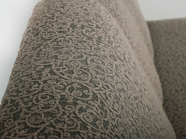 Чехол на угловой диван с оборкой Venera "Жаккард", цвет бежевый фото 3
