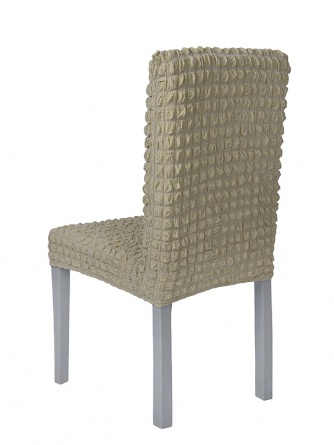 Чехол на стул без оборки Venera, цвет светло-бежевый, 1 предмет фото 2