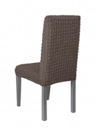 Чехол на стул без оборки Venera, цвет коричневый, 1 предмет фото 3