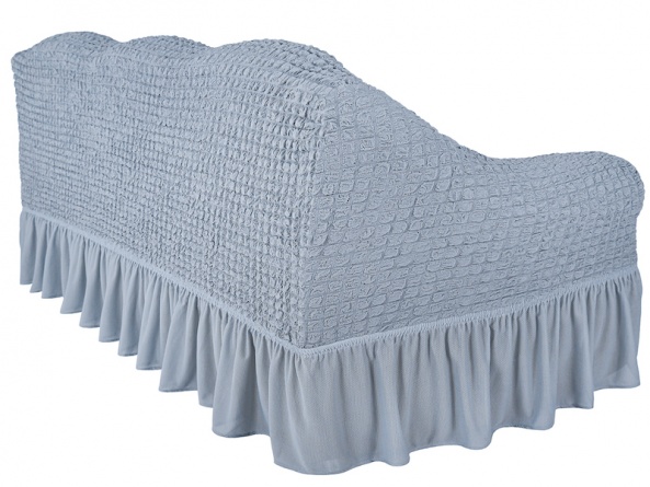 Чехол на трехместный диван с оборкой Concordia, цвет серый фото 3