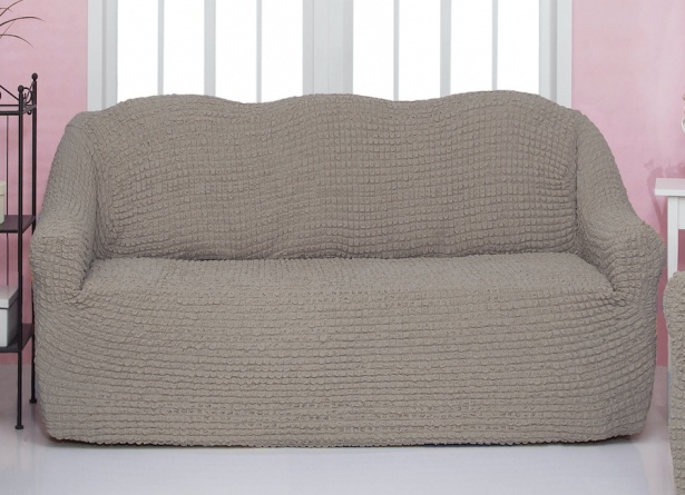 Чехол на трехместный диван без оборки CONCORDIA, цвет бежевый фото 1