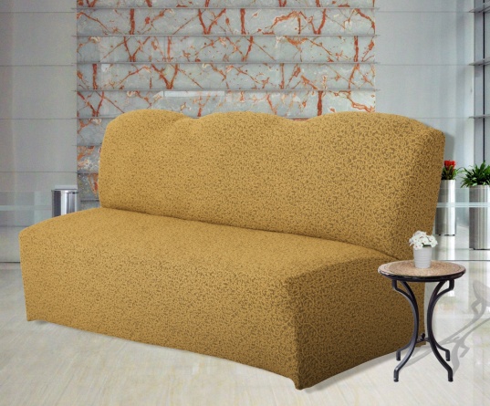 Чехол на трёхместный диван без подлокотников Venera, жаккард, цвет светло-коричневый фото 1