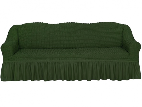 Чехол на трехместный диван с оборкой Concordia, цвет зеленый фото 8