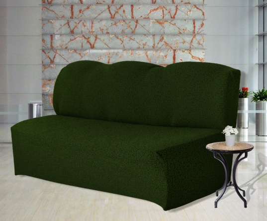 Чехол на трёхместный диван без подлокотников Venera, жаккард, цвет зелёный фото 1