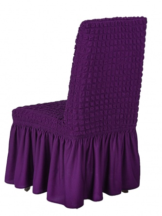 Чехол на стул с оборкой Venera, цвет фиолетовый, 1 предмет фото 2