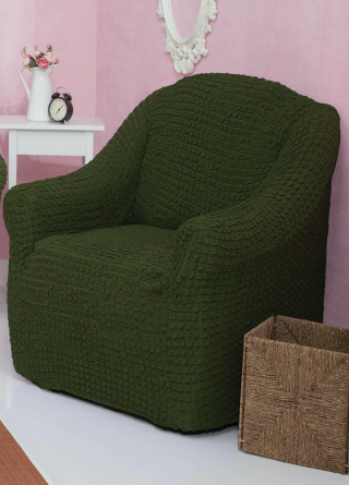Чехол на кресло без оборки Venera, цвет зеленый фото 2