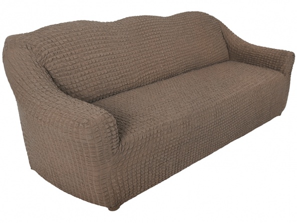 Чехол на трехместный диван без оборки Concordia, цвет коричневый фото 2