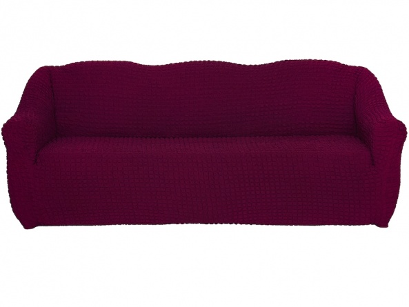 Чехол на трехместный диван без оборки CONCORDIA, цвет бордовый фото 3